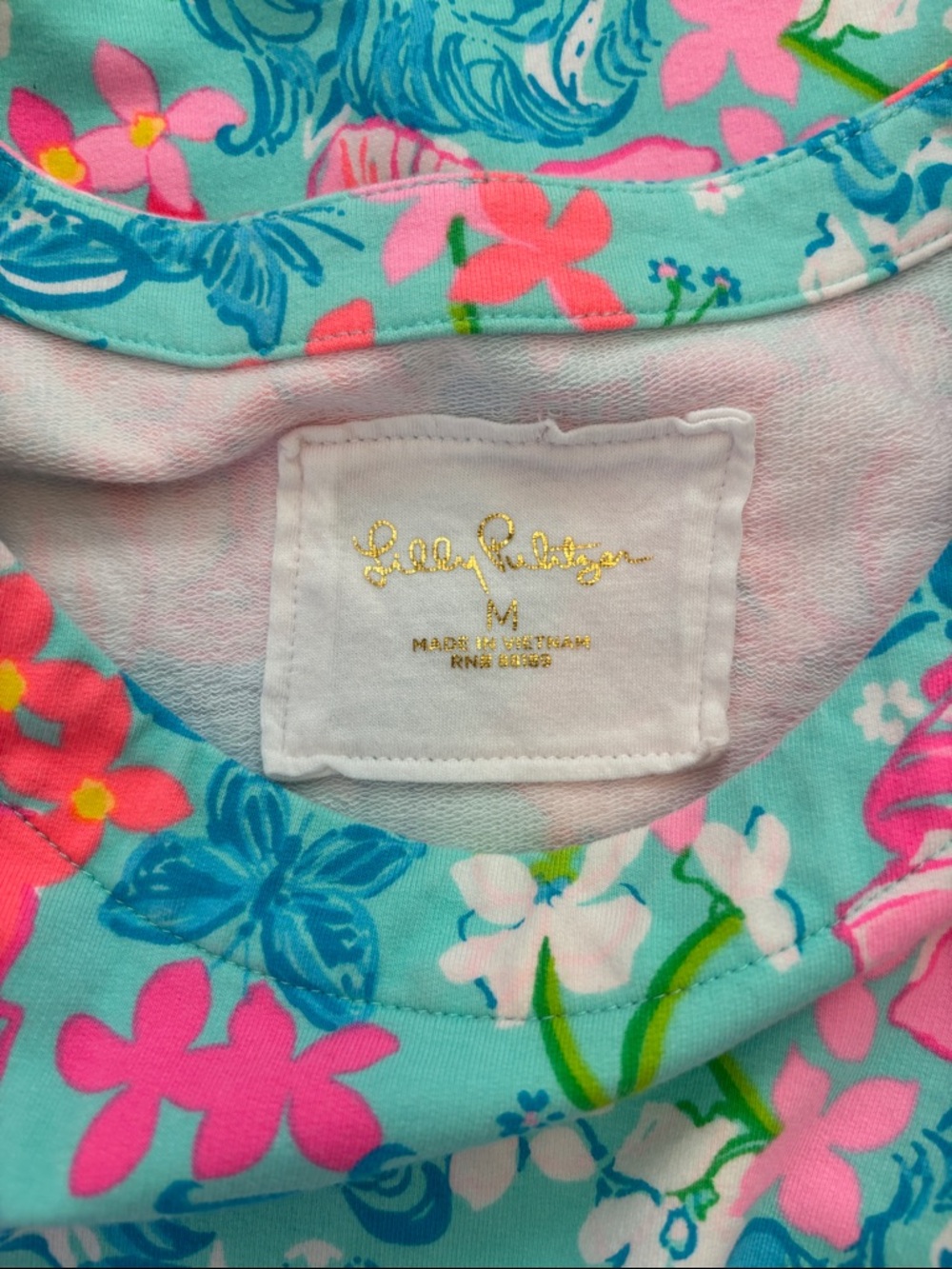 Lilly Pulitzer puffed sleeves and stretch SZ M - Picture 2 of 3